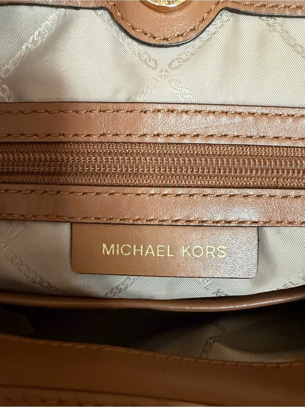 Michael Kors Women’s Brown Signature Logo Shoulder Tote Bag